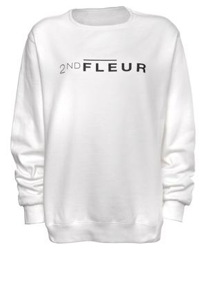 Foto 2nd Fleur Raw Cut Logo Sweater White Onesize - Sudaderas