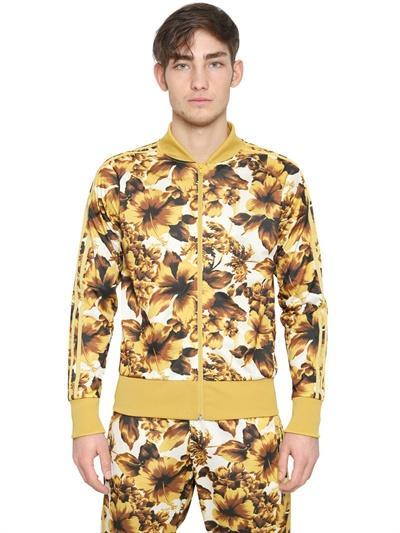 Foto adidas by jeremy scott chaqueta de acetato estampado flores doradas