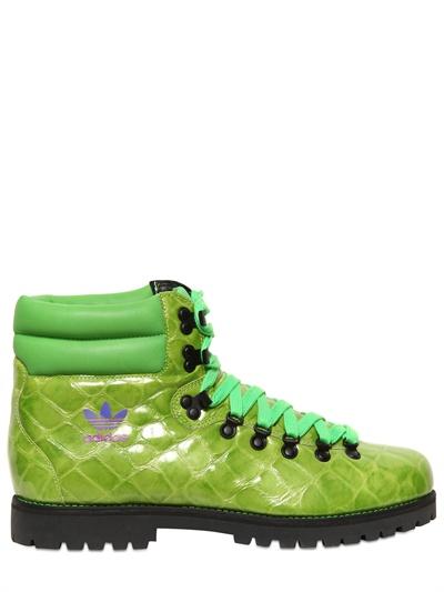 Foto adidas by jeremy scott crocodile embossed leather hiking boots