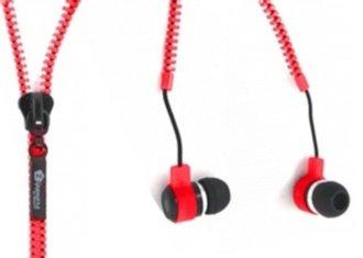 Foto auriculares con cable - silver ht zippears, jack 3.5mm y de color rojo