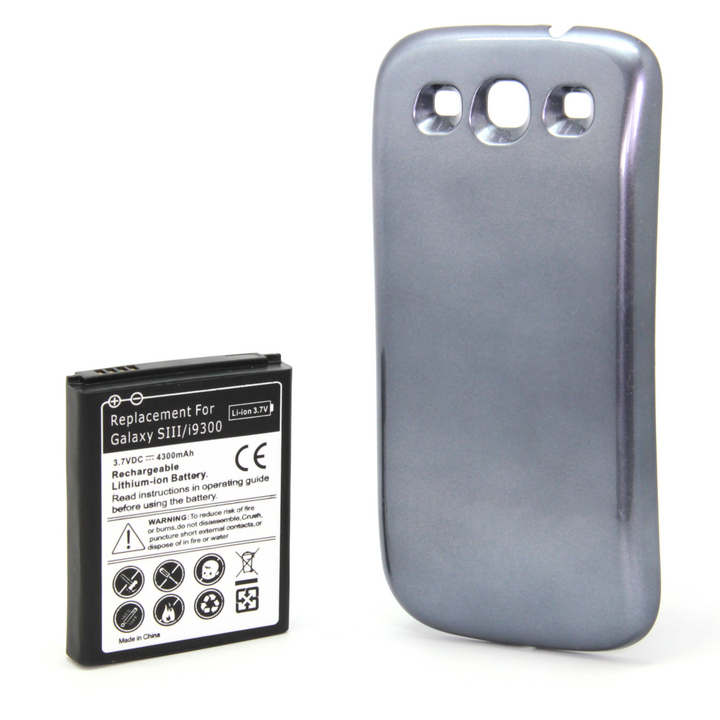 Foto Bateria Alta Capacidad 4300mA + Tapa Gris para Galaxy S3