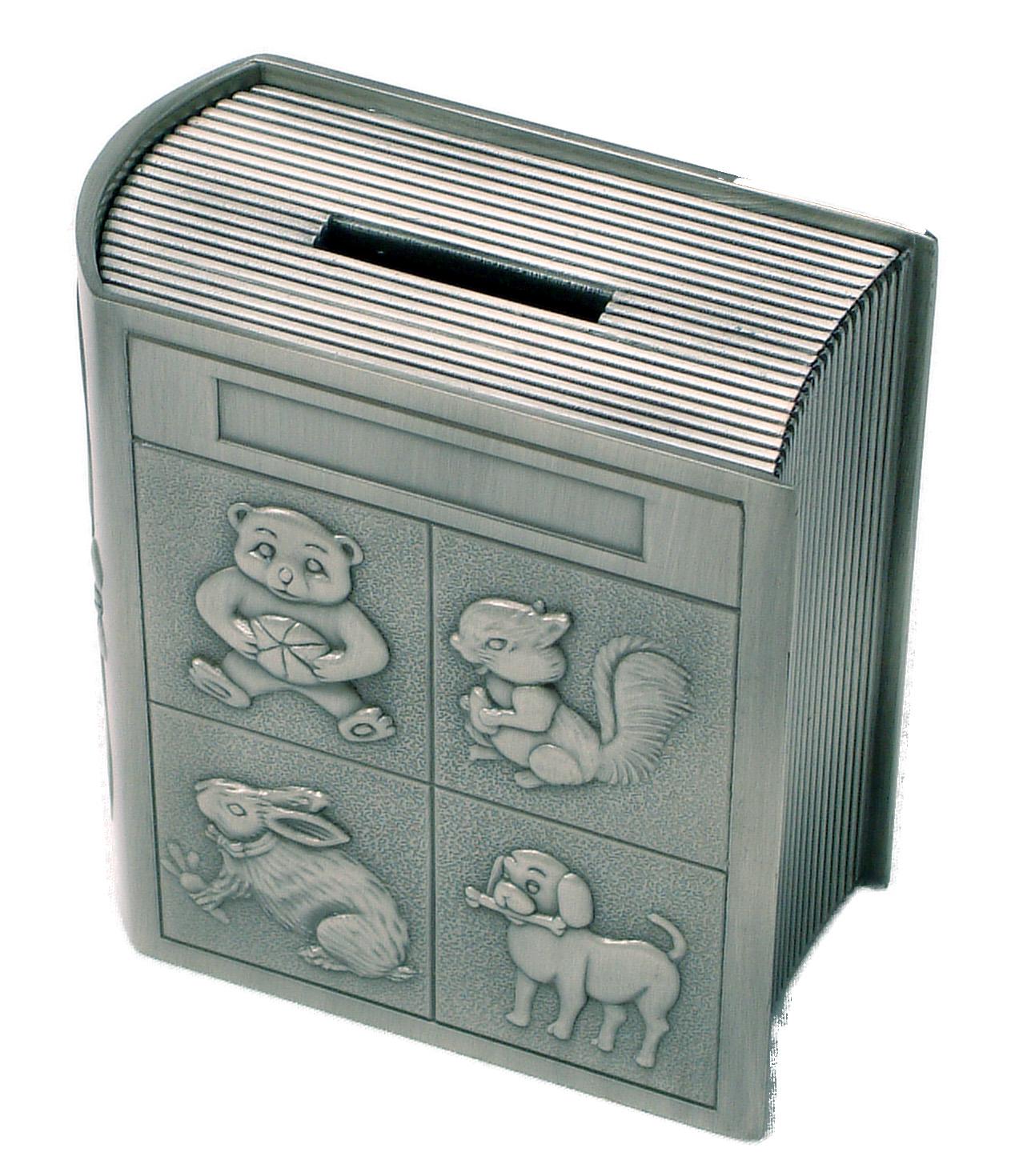 Foto Book Money Bank in Pewter Finished