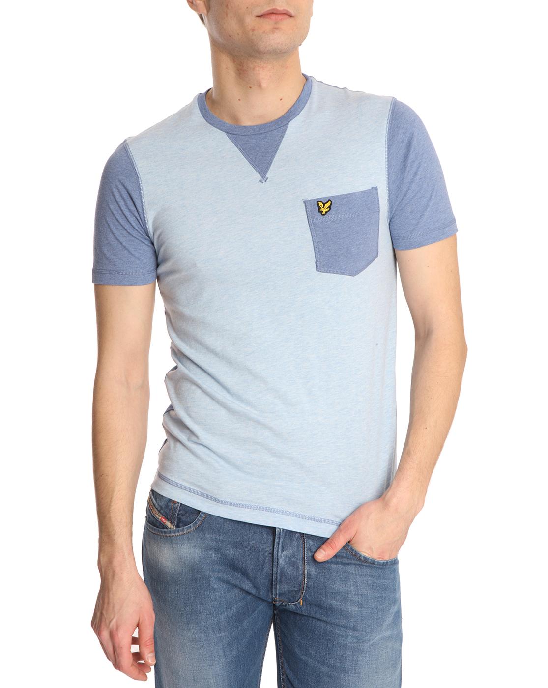 Foto Camiseta contraste bolsillo espalda azul