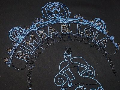 Foto Camiseta Marca Bimba Y Lola Atras Con Letras Abalorios Logo Talla M Negro Azul