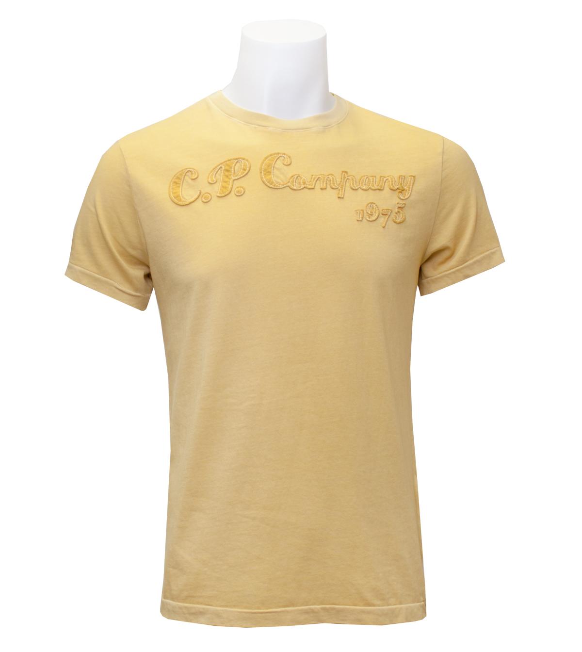Foto CP Company Washed Yellow Cotton Crew Neck T-Shirt-L