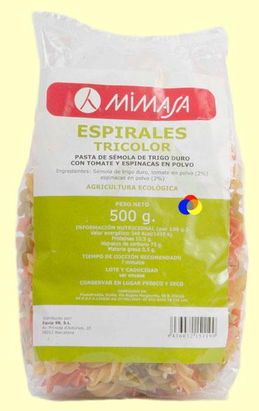Foto Espirales Tricolores Bio - Mimasa - 500 gramos