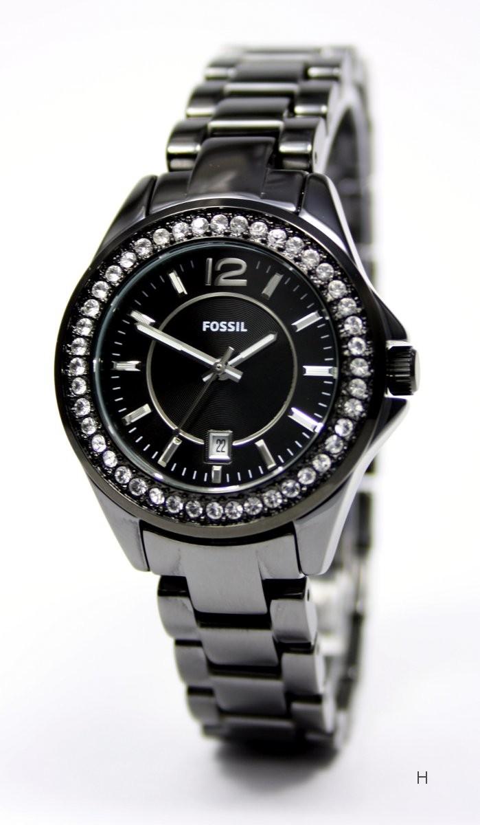 Foto Fossil CE1054 Riley Cerámica color negro Reloj de mujer - pedrería - c