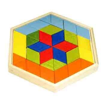 Foto Juego infantil bamboo puzzle prismas