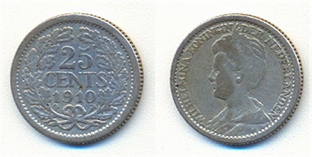 Foto Niederlande 25 Cents 1910