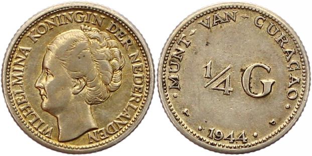 Foto Niederlande-Curacao 1/4 Gulden 1944