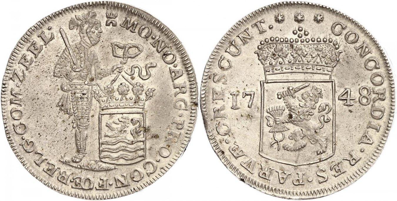 Foto Niederlande-Zeeland, Provinz Doppelter Silberdukat 1748