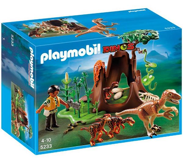 Foto Playmobil 5233 - velociraptors con exploradora + 5101 - tienda prehis