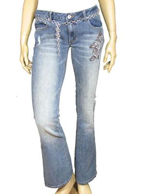 Foto Southpole Ladies Low Rise Boot Cut Stretch Jeans With Chain Belt