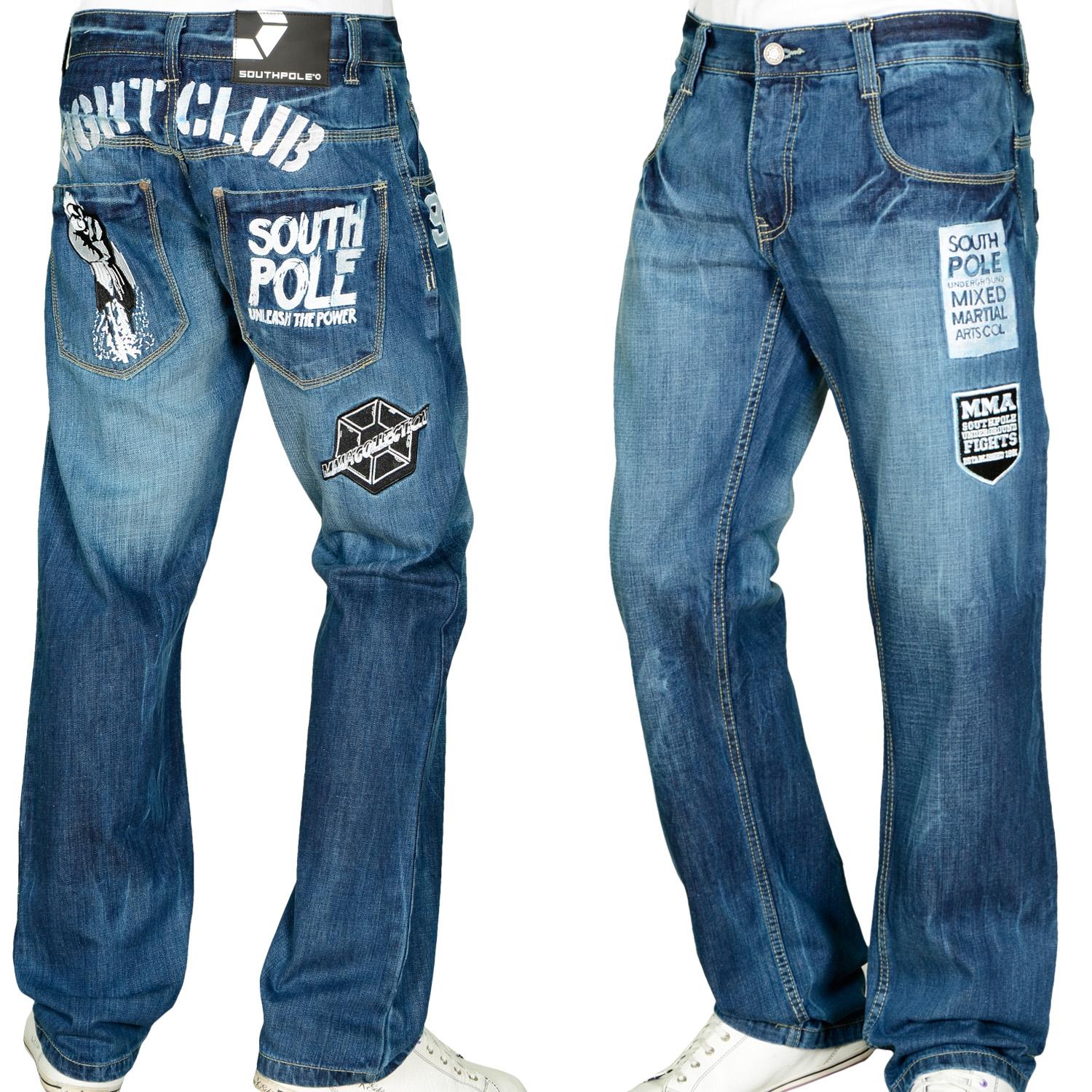 Foto Southpole Osaka Hombres Loose Fit Jeans Azul Real
