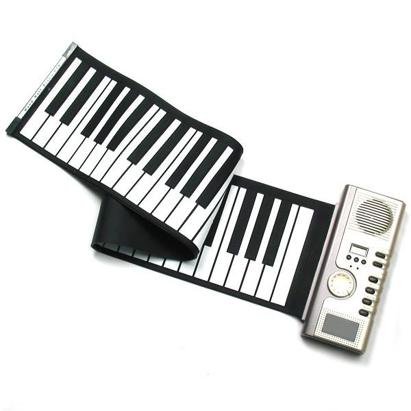 Foto Teclado Piano Electrónico Portátil Plegable MIDI 61 Teclas 128 Tonos