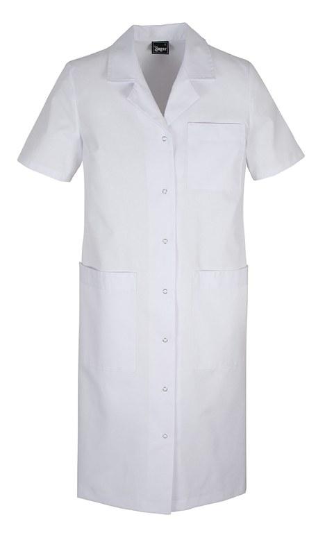 Foto 
Bata mujer cuello solapa manga corta y presiones: blanco m



