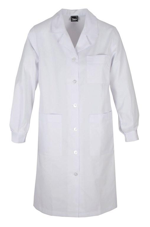 Foto 
Bata mujer cuello solapa manga larga y botones: blanco l



