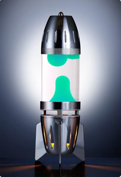 Foto 
Lámpara Mathmos Fireflow Rocket: cromo-blanco/turquesa



