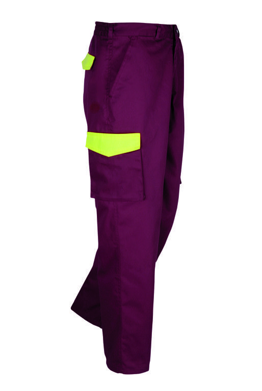 Foto 
Pantalón de trabajo multibolsillos con tapetas de color combinada



