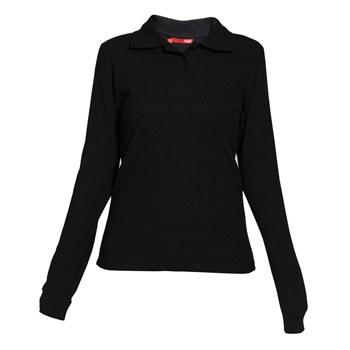 Foto 
Polo Piqué manga larga 100% Algodón entallado: Negro m



