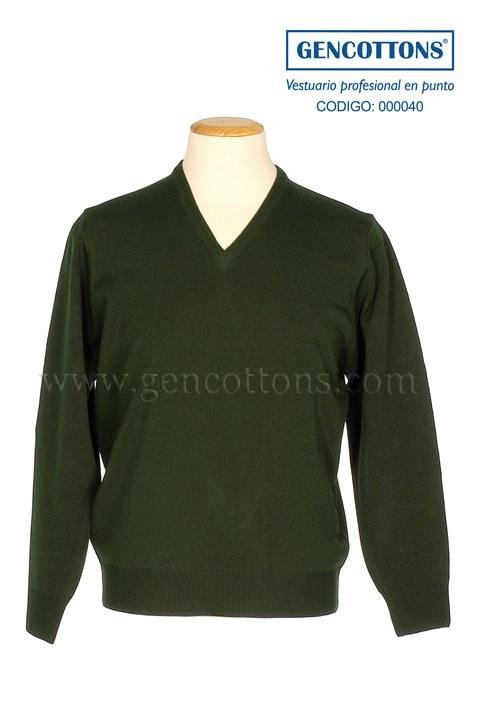 Foto 
Pullover clásico cuello pico unisex 100% Acrílico: Gris l



