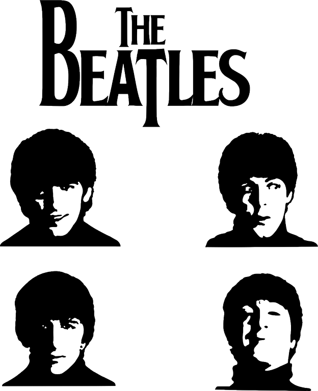 Foto 
Vinilo decorativo The Beatles: 33x40,5cm lila



