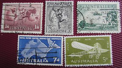 Foto +++australia Air Mail, Yvert Nº A2, A6, A8, A9 Y A12; Tarifa Plana+++