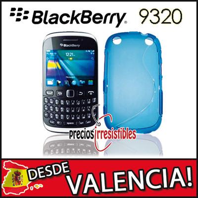 Foto + Protector Carcasa Funda Silicona Tpu Gel Blackberry Curve 9320 Azul Case