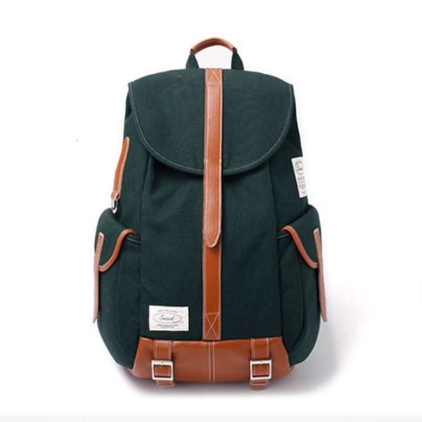 Foto [Noart] Sweed Plate Canvas Laptop Backpack - Green