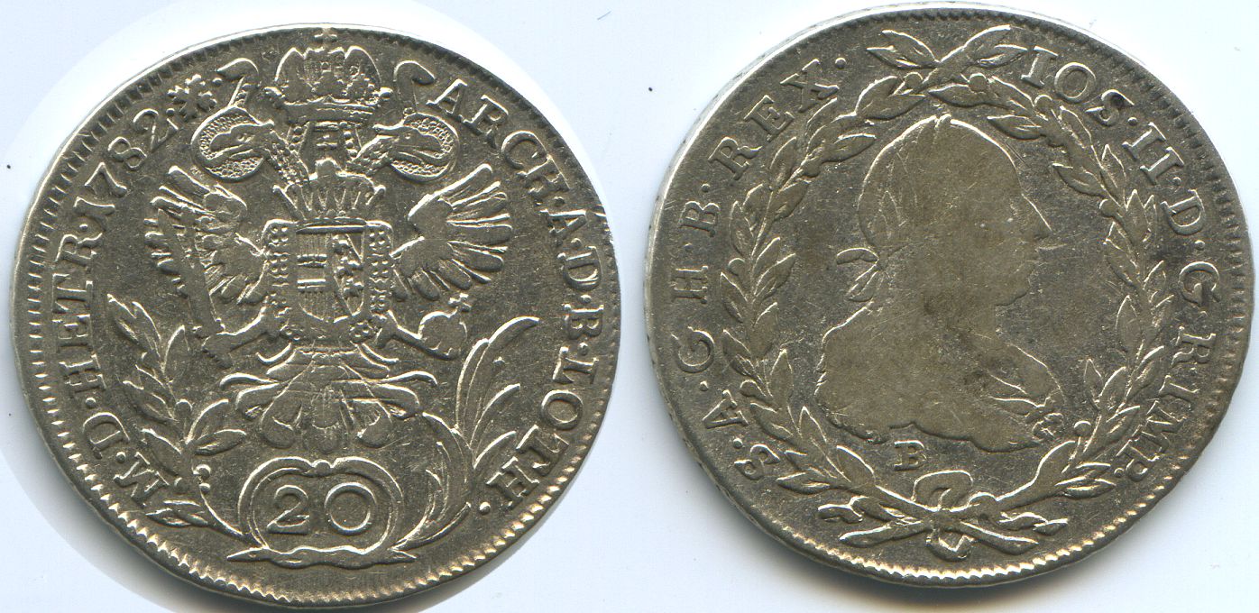 Foto Österreich 20 Kreuzer 1782 B
