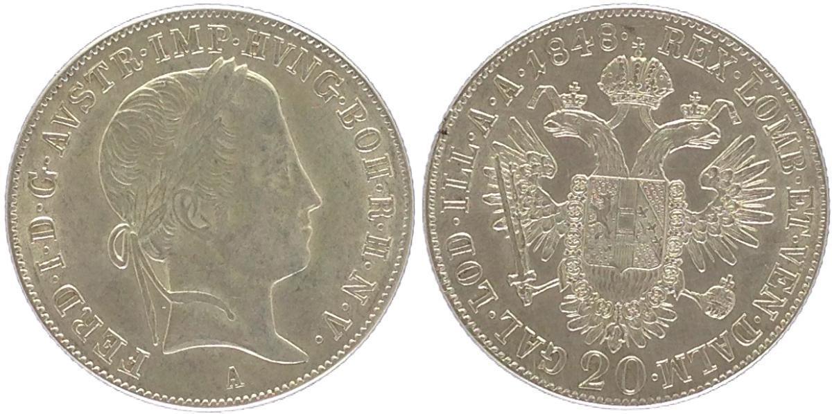 Foto Österreich 20 Kreuzer 1848