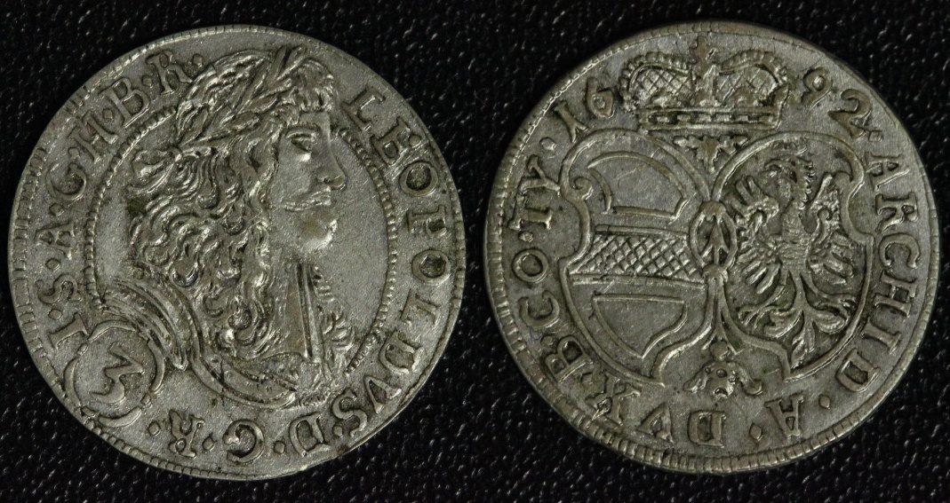 Foto Österreich 3 Kreuzer 1692