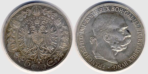 Foto Österreich 5 Kronen 1900