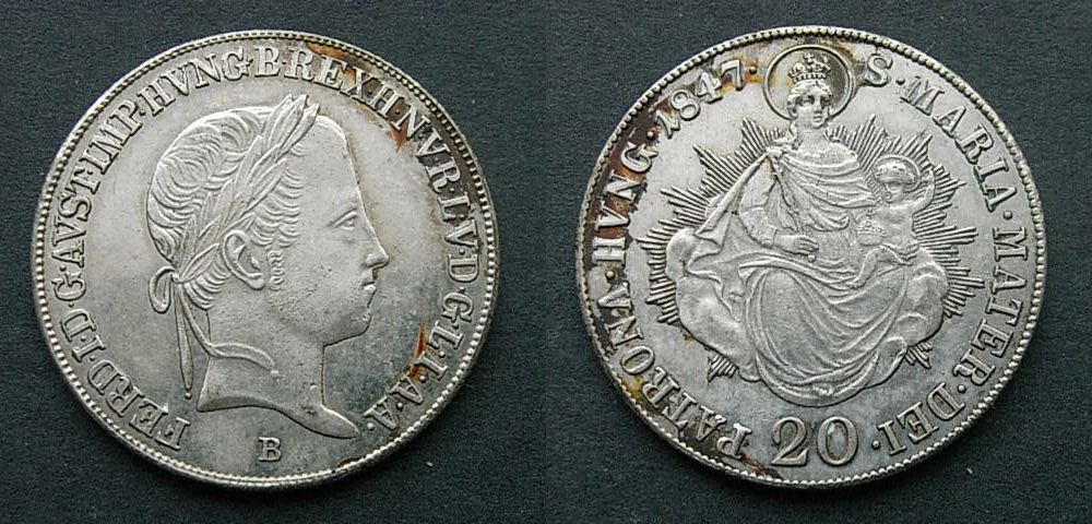 Foto Österreich Ungarn 20 Kreuzer 1847 B