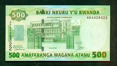 Foto - F.c. Ruanda   500  Francos   P.30   S/c