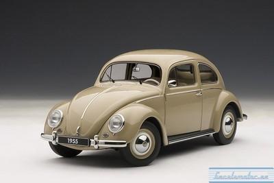 Foto 1:18, Volkswagen Beetle Käfer 1955 Limousine (bright Beige). Autoart 79778