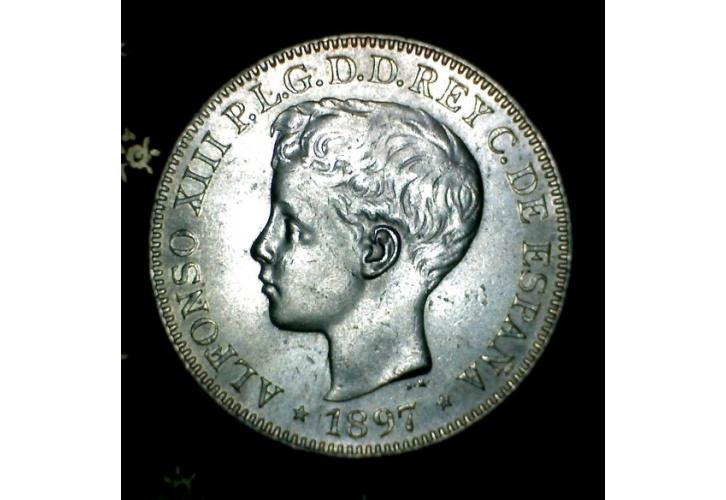 Foto 1 Peso de Plata Filipinas 1897