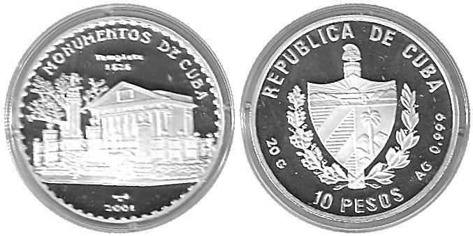 Foto 10 pesos Monumentos de Cuba.Tempelte.2001