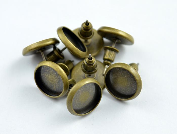 Foto 10 piezas de bronce Mensajes Ear 10mm Base Cameo (0.33 EUR por Unidad)