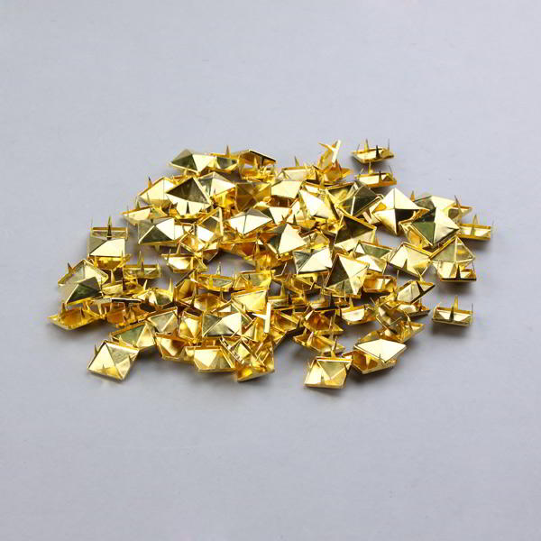 Foto 100 Tachuelas para ropa apliques decorativos doradas piramide 12mm