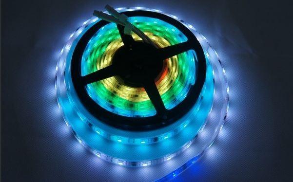 Foto 12V digitales WS2801 IC RGB 5050 LED tira luz