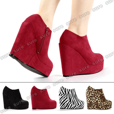 Foto 1/4 Colores Botas De Cu�a Botines Zapatos De Mujer Plataforma 13,5cm Talla 37-40