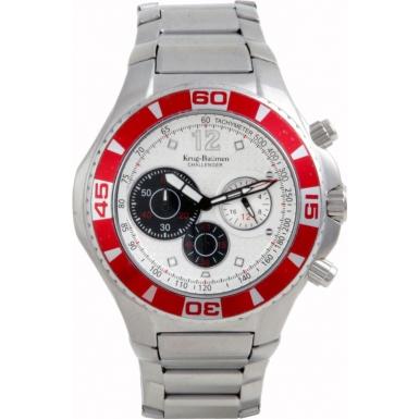 Foto 140605KM Krug Baumen Challenger Silver Dial Red Bezel Chronograph