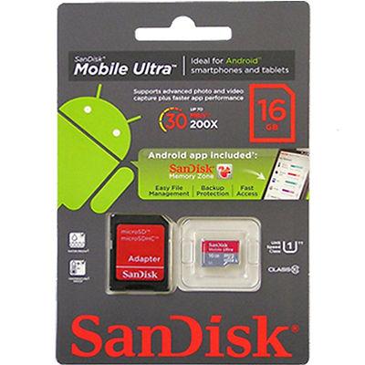 Foto 16gb Micro Sd San Disk Sdhc Microsd Tf Class 10 16g 16 Gb Mobile Ultra 30mb/s