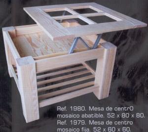 Foto 1980 Mesa de centro mosaico abatible