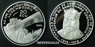 Foto 1992 - Luxemburgo - 20 Ecu - Luxembourg - Charles Iv - Proof - Silver - Plata