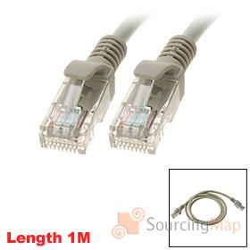 Foto 1m ethernet cat5e red de área local RJ45 cable de conexión - blanco