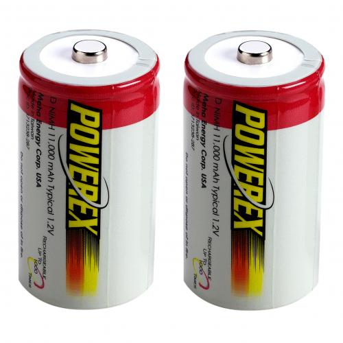 Foto 2 Baterías recargables Powerex tipo “D”, NiMH, 1,2v, 11.000mAh.