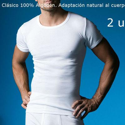 Foto 2 Camisetas M/c Abanderado 56/xl Algodon 100%  Blanco T-shirt Natural Body Fit