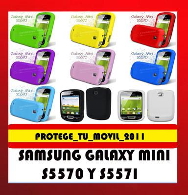 Foto 2 Fundas Silicona Samsung Galaxy Mini S5570 Y S557i + 2 Protectores Pantalla